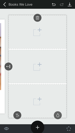 Δημιουργήστε μια ιστορία Unfold Instagram βήμα 7 που δείχνει πρότυπο σελίδας με κάδο απορριμμάτων.