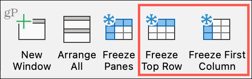 Παγώστε τη στήλη ή τη σειρά στο Excel σε Mac