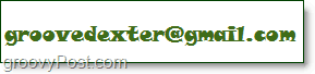 Η διεύθυνση ηλεκτρονικού ταχυδρομείου του groovedexter εμφανίζεται ως εικόνα για παράδειγμα