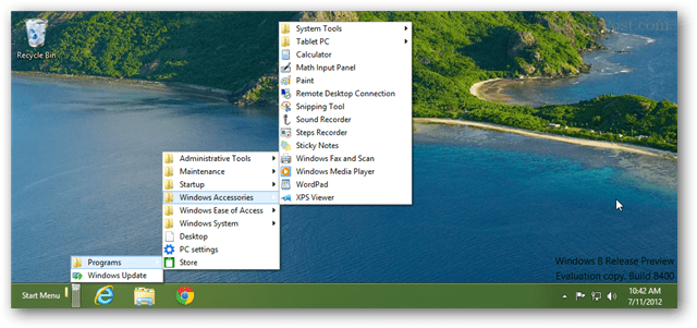 Δημιουργήστε ένα μενού έναρξης Makeshift στα Windows 8 με ένα Toolbar