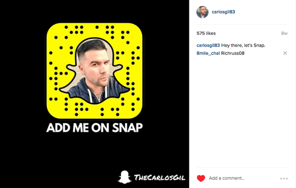 διαφήμιση instagram για την προώθηση του παραδείγματος snapchat