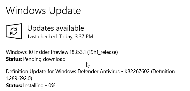 Windows 10 19H1 Κατασκευάστηκε 18353