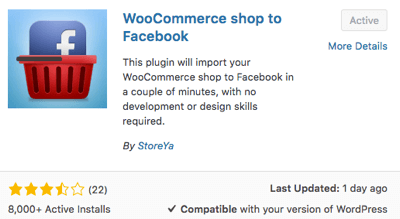 Επιλέξτε και ενεργοποιήστε την προσθήκη WooCommerce Shop στο Facebook.