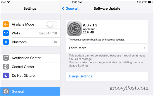 Ανακοινώσεις της Apple iOS 7.1.2 Ενημέρωση λογισμικού