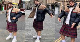 Κοινή χρήση φούστας από τον Sefo! Η παράδοση της Σκωτίας περιπλανήθηκε στους δρόμους με το κιλτ.