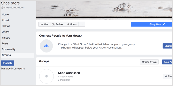 Facebook Προσθήκη καρτέλας Ομάδες
