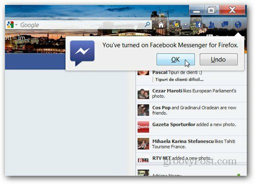 facebook messenger για ειδοποίηση Firefox