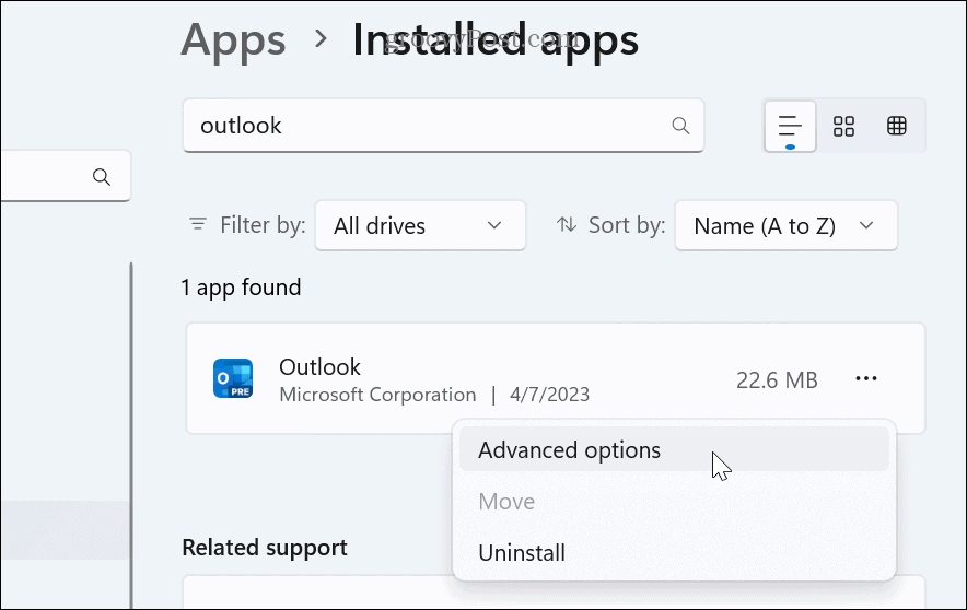 Windows 11 δείτε τις εγκατεστημένες εφαρμογές