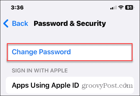 Αλλάξτε τον κωδικό πρόσβασης Apple ID σας