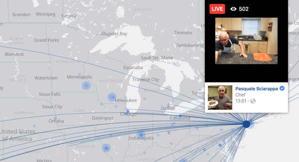 Ο χάρτης Facebook Live διευκολύνει τους χρήστες να βρουν ζωντανές μεταδόσεις βίντεο σε όλο τον κόσμο.