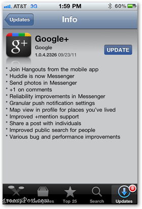 Ενημερώσεις εφαρμογών Google+ για iPhone και άλλες συσκευές iOS
