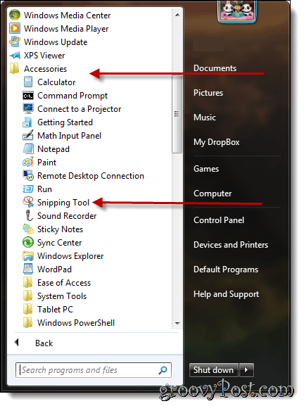 Λήψη στιγμιότυπων οθόνης με τα Windows 7 με το εργαλείο αποκοπής
