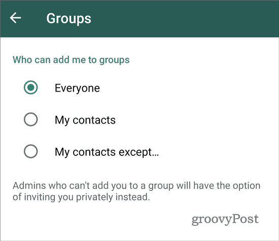 WhatsApp σταματά να προσθέτει σε ομάδες όλοι (2)
