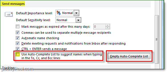 Πώς να απενεργοποιήσετε και να καταργήσετε την αυτόματη συμπλήρωση της προσωρινής μνήμης στο Outlook 2010