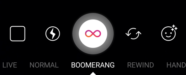 Η χρήση του Boomerang θα μετατρέψει μια σειρά φωτογραφιών σε βίντεο βρόχου.