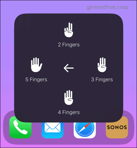 βοηθητικό άγγιγμα επιλέξτε αριθμό δακτύλων