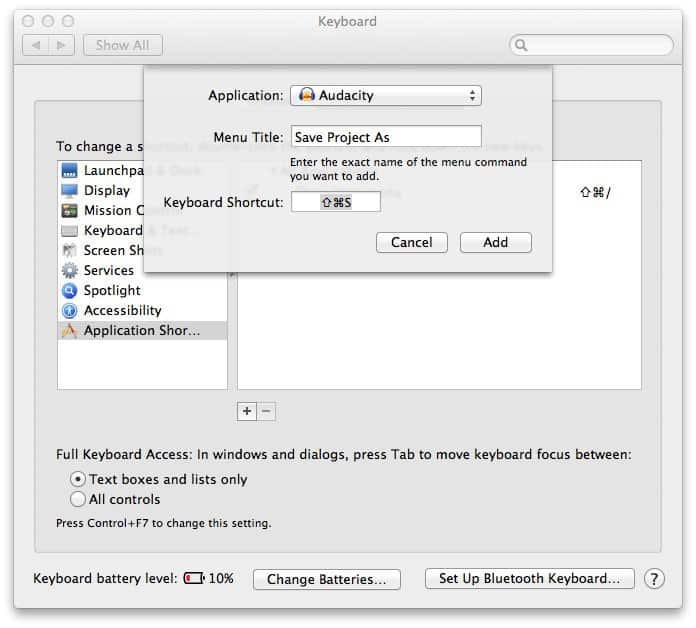 Πώς να δημιουργήσετε μια συντόμευση πληκτρολογίου σε οποιοδήποτε πρόγραμμα Mac OS X