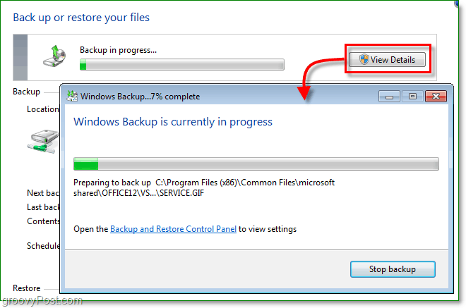 Windows 7 Backup - το αντίγραφο ασφαλείας μπορεί να διαρκέσει λίγο