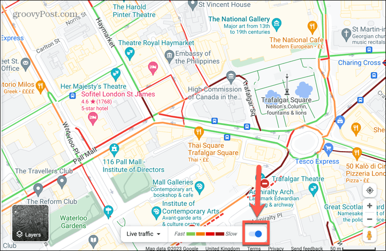 εναλλαγή κίνησης στους χάρτες google