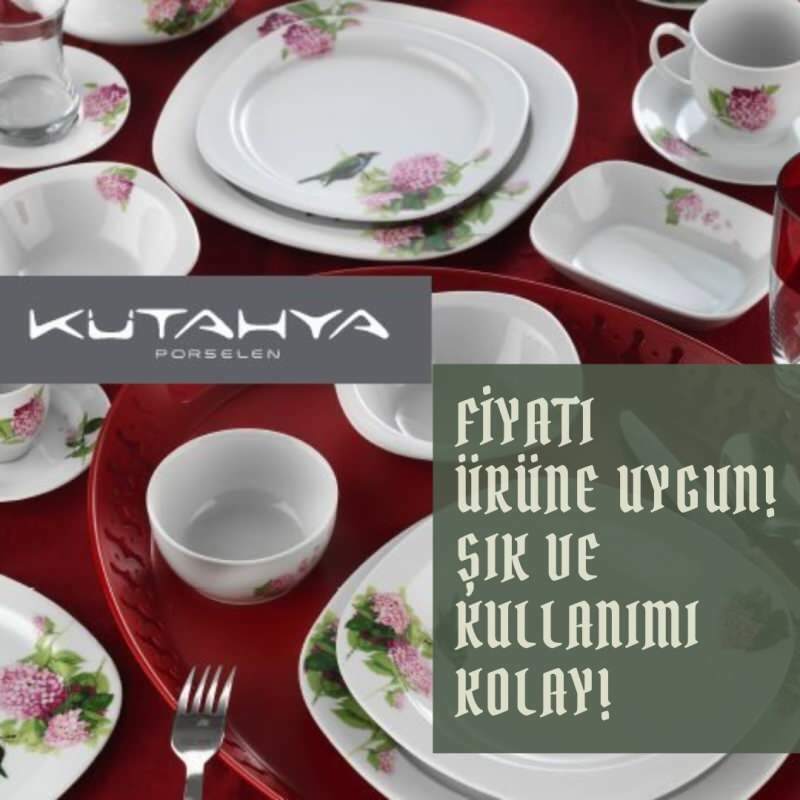Πώς να αγοράσετε Bim Kütahya Seramik 68 τετράγωνα σκεύη διπλής διακόσμησης;