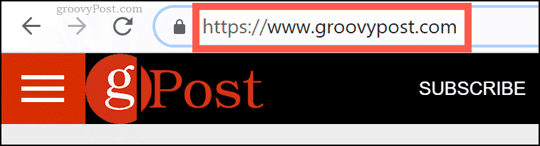 Το όνομα τομέα groovyPost.com στη γραμμή URL του Chrome