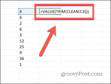 excel value trim clean formula