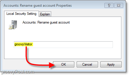 πώς να τροποποιήσετε το όνομα του λογαριασμού του guest in windowws 7