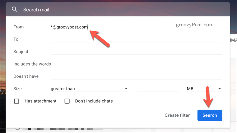Δημιουργία νέου κανόνα φιλτραρίσματος στο Gmail