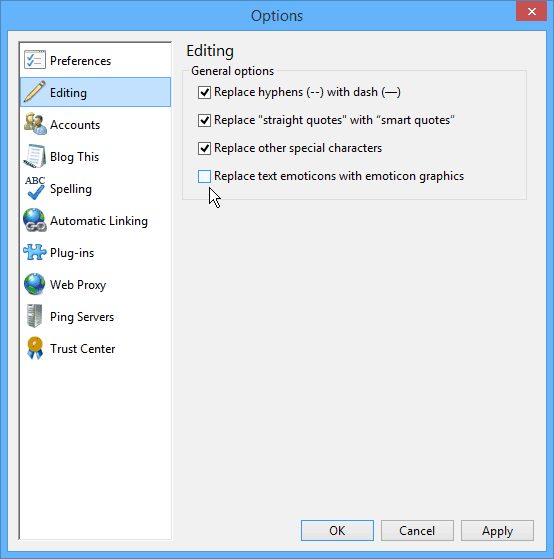 Επεξεργασία του Windows Live Writer