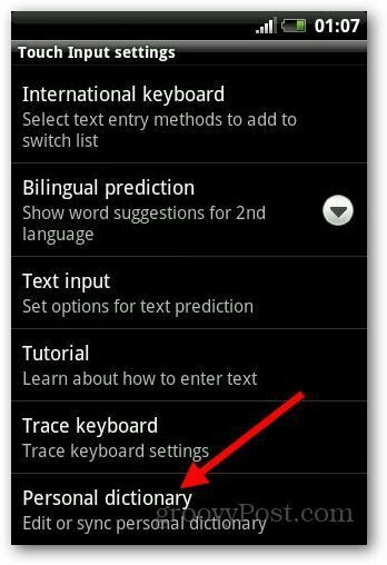 Προσθέστε λεξικό Android 4