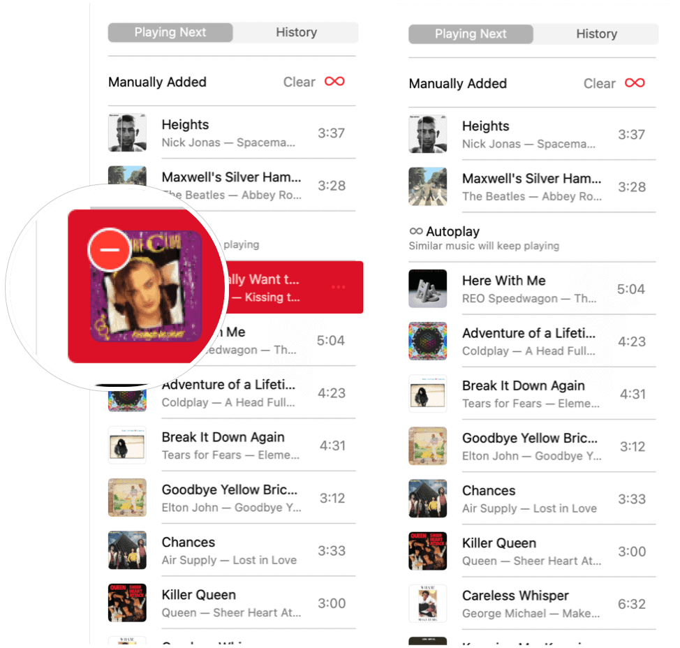 Αυτόματη αναπαραγωγή Apple Music κατάργηση τραγουδιού