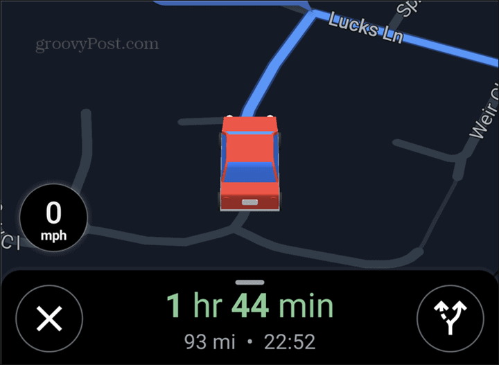 Κόκκινο σύμβολο αυτοκινήτου των Χαρτών Google