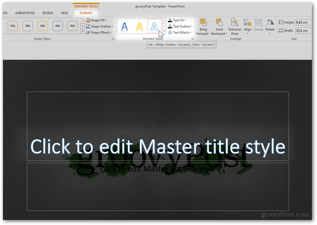 Γραφείο 2013 Πρότυπο Δημιουργία Δημιουργία Προσαρμοσμένου Σχεδιασμού POTX Προσαρμογή Slide Διαφάνειες Tutorial Πώς να WordArt Style Χρώμα γραμματοσειράς Ιδιότητες Χρώμα Προεπιλογή Επεξεργασία