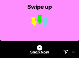 Παράδειγμα χρήσης συνδέσμου σε μια διαφήμιση ιστοριών Instagram.