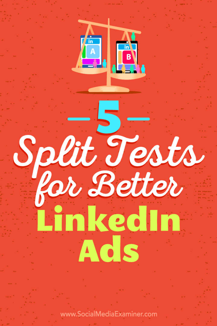 5 Διαχωριστικές δοκιμές για καλύτερες διαφημίσεις LinkedIn από την Alexandra Rynne στο Social Media Examiner.