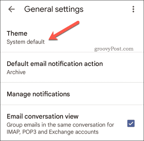 Επιλέξτε θέμα Gmail για κινητά