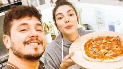 Η Deniz Baysal, η ηθοποιός της σειράς υπηρέτη και ο σύζυγός της έκαναν πίτσα στο σπίτι!