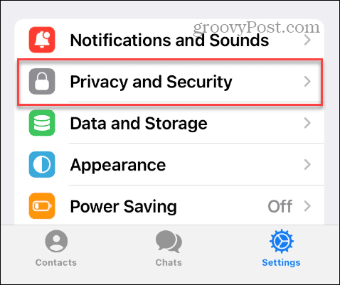 Ρυθμίσεις απορρήτου και ασφάλειας στο Telegram στο iPhone