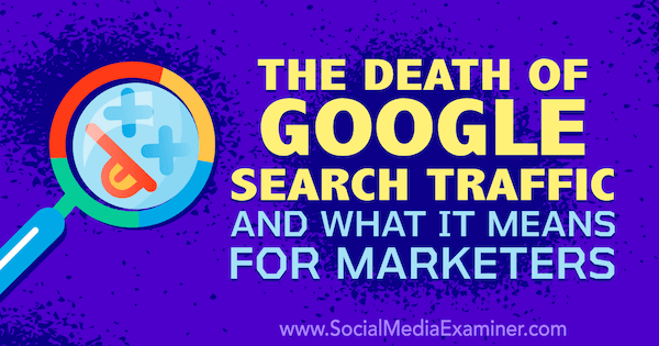 Ο θάνατος της επισκεψιμότητας αναζήτησης Google και τι σημαίνει για τους επαγγελματίες του μάρκετινγκ με σκέψεις του Michael Stelzner, ιδρυτή του Social Media Examiner.