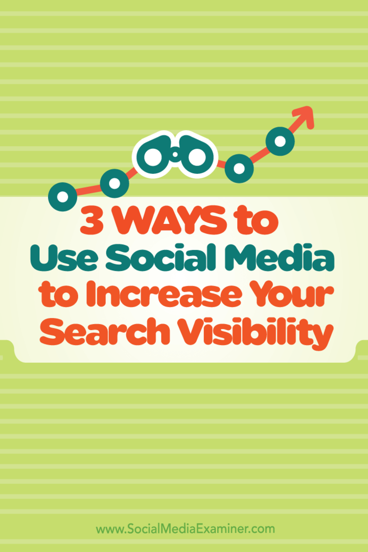 3 τρόποι για να χρησιμοποιήσετε τα μέσα κοινωνικής δικτύωσης για να αυξήσετε την προβολή της αναζήτησής σας: εξεταστής κοινωνικών μέσων