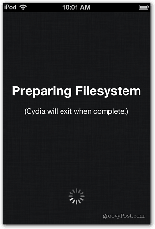 Cydia Προετοιμασία συστήματος αρχείων