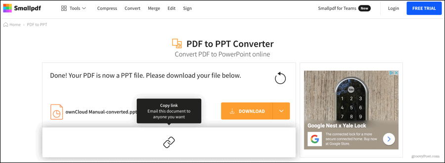 Smallpdf Μετατροπή PDF σε PowerPoint