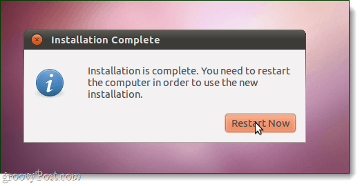 Η εγκατάσταση του ubuntu ολοκληρώθηκε