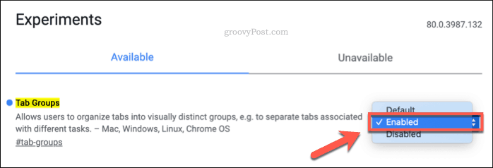 Ενεργοποίηση ομάδων καρτελών στο Chrome