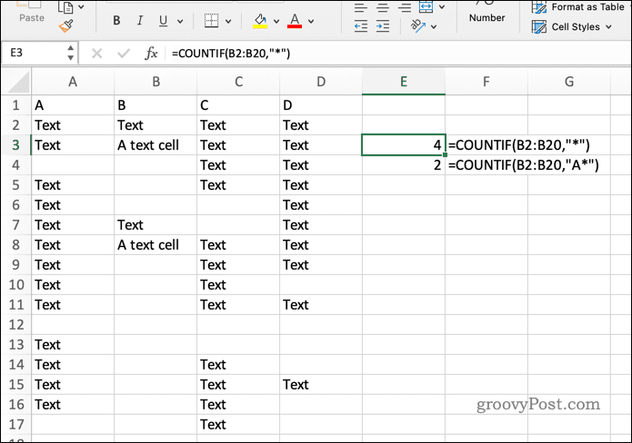 Ο τύπος COUNITF στο Excel