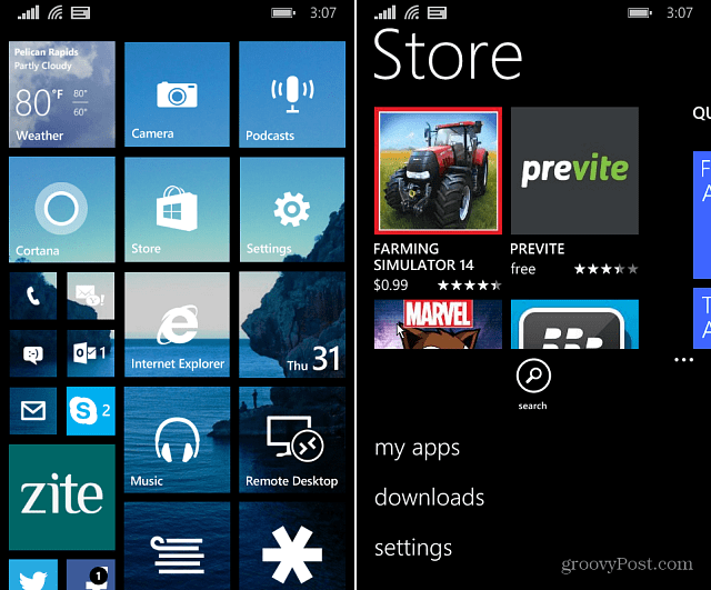 Windows Phone 8.1 Store Settings