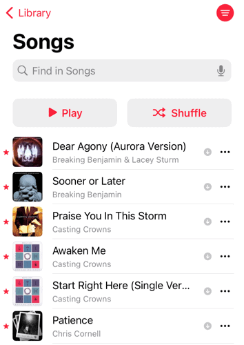 Αγαπημένα τραγούδια στο Apple Music
