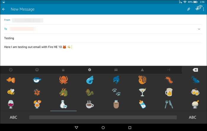 3 Σύνθεση μηνυμάτων Fire HD Emoji πληκτρολόγιο