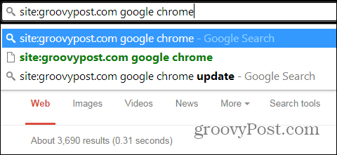 Το Chrome αναζητά μόνο έναν ιστότοπο