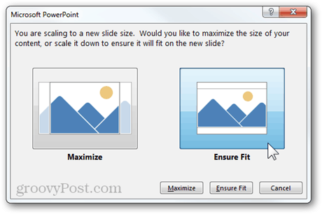 κλιμάκωση νέου μεγέθους αναλογία εικόνας powerpoint 2013 χαρακτηριστικό μεγιστοποίηση εξασφαλίσει την εφαρμογή